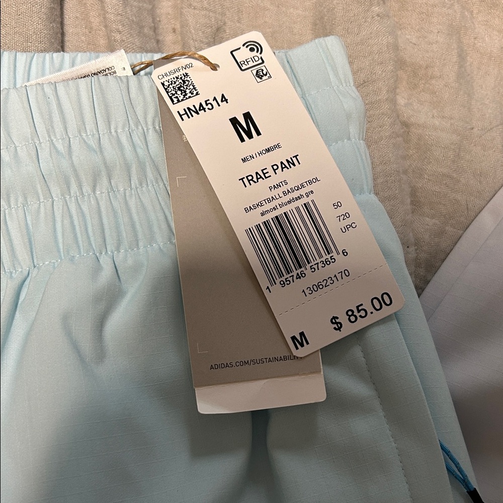 adidas Men’s Light Blue & White Athletic Joggers NWT - Picture 2 of 9